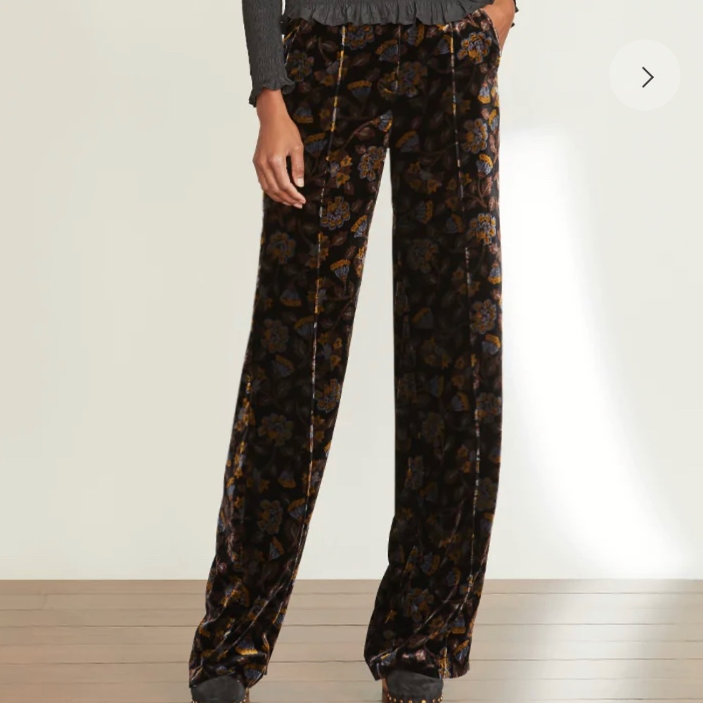 Veronica Beard Edia Floral Velvet Pants